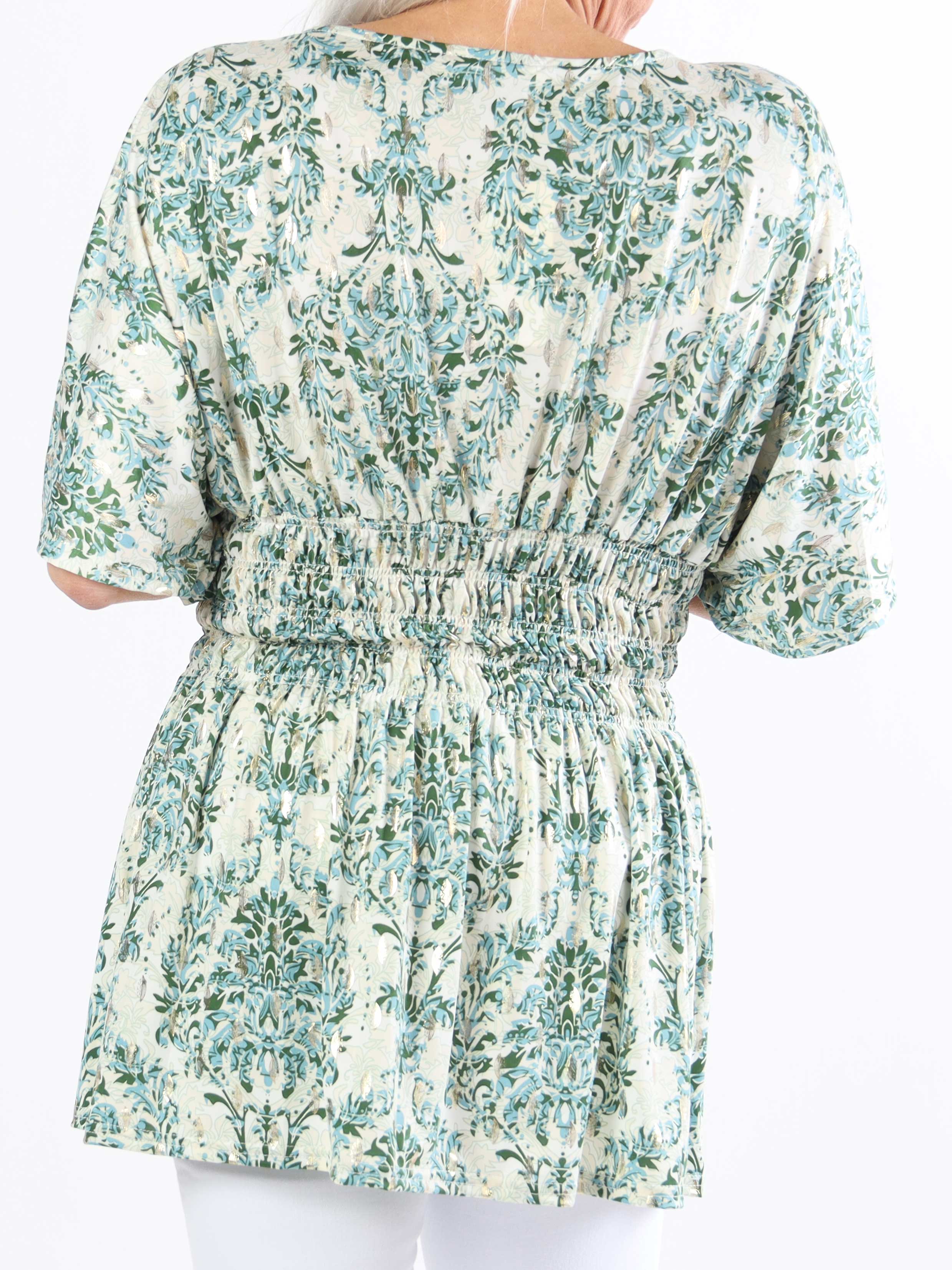 Pams Royal Shirt - Söt plus size-tunika i fint tryck med smock